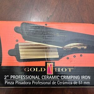 Gold N Hot Black and Gold Ceramic Crimping Iron